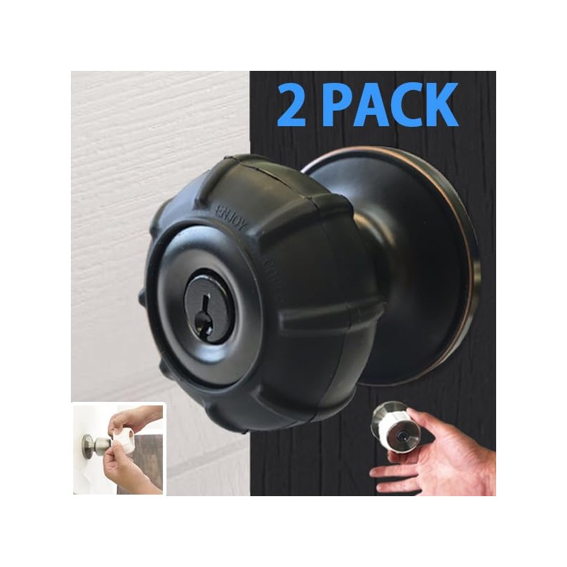 Enjoy Cover - 2 Pack Silicone Door knob Grips Maximum