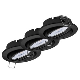 3 x Octaplex recessed luminaires swivelling Dijon with Nice LED module 4.8 W 230 V 2700 K 380 lm warm white 110° spotlights black hole size 68 mm