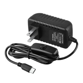 SKKSource 5V 3A USB-C Type-C AC Adapter Charger for Sony SRS-XB33/B SRSXB33/B SRS-XB33/G SRSXB33/G Speaker with ON/Off Switch Power Sypply Cord Mains PSU