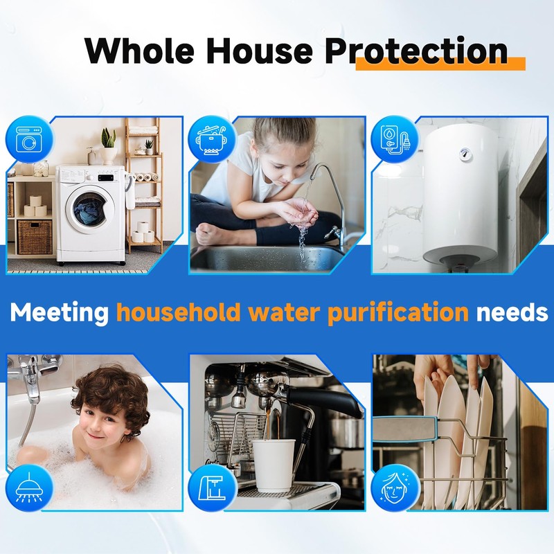 PUREPLUS Whole House Water Filter Housing, 10"x4.5" Universal Housing, Pre-Filtration