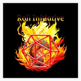 Roll Initiative 20 Sided Dice D&D Bumper Sticker Window Water Bottle Decal 5"