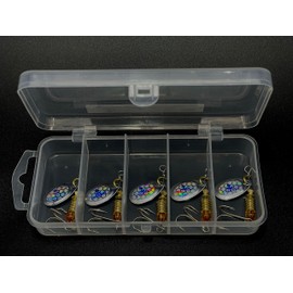 EVERBAY Fishing Spinners, Hard Fishing Lures, Long Cast Tackle, Sea Fishing, Metal Spinnerbait Freshwater and Saltwater for Spinning for Trout, Salmon, Perch, Pike, Bass, Pollock, size 1, set/5pcs