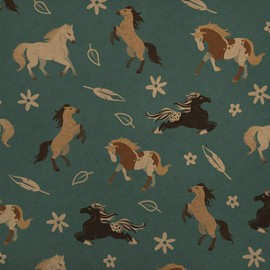 GRAPHICS & MORE Frolicking Horses Pattern Premium Kraft Roll Gift Wrap Wrapping Paper