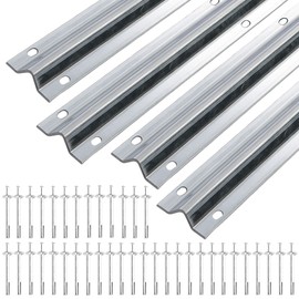 24 Ft V-Track Galvanized Inverted V Track for 1'' OD V-Groove Sliding Gate Rollers Driveway Gate with Hammer Drive in Anchors, Heavy Duty Sliding Driveway Gate Track