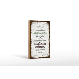 AGDeko® Wooden Sign 12 x 18 cm In Gute Zeiten Holding Hands for Hanging or Standing Room Decoration