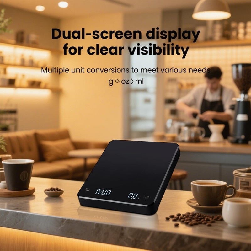 Small Digital Scale with Timer,3kg/0.1g,Food Measuring Scoop Scale,High Precision Digital