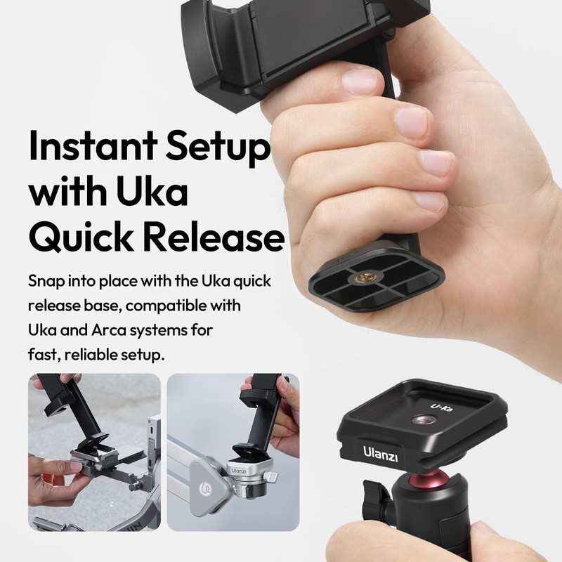 ULANZI Phone Tripod Mount Adapter with Dual Cold Shoes &