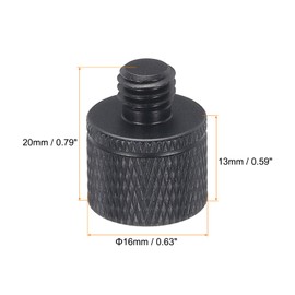 QUARKZMAN Microphone Stand Adapter 1/4 Female to M8 Male Camera Screw Thread Adapter for Microphone Tripod Stand Black Pack of 4