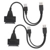 2Pcs Convert Cable USB 2.0 SATA 7 15Pin Adapter for