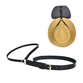 Ohleats Cowboy Hat Holder for Truck, Leather Car Cowboy Hat Rack to Keep Your Hats in Shape Securely, Vehicle Seat Hard Hat Holder Clothes Coat Hanger, Interior Car Accessories (Black)