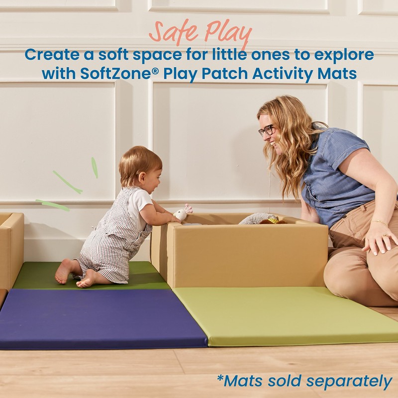 ECR4Kids SoftZone Play Patch Toy Bins, Beginner Playset, Sand, 2-Pack