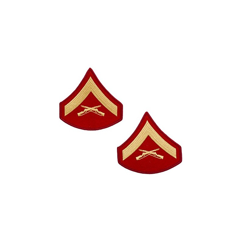 USMC Gold on Red Chevron, Male, Lance Corporal L/Cpl