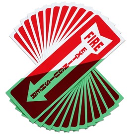 12 Pack Fire Extinguisher Signs, 4" x 12" Safety Sign Sticker with Arrow Waterproof and UV Protected Strong Self Adhesive and Durable for Home Office Businesses Outdoor places