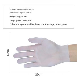 vodvob reusable silicone gloves, finger protectors for epoxy resin casting DIY crafts, household cleaning gloves, dishwashing and cleaning tasks, flexible, durable and non slip， Transparent white