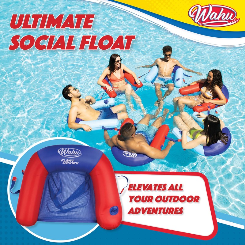 WAHU Float Connex Aqua Pool Seat with Connex Clips, Cupholder,