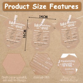 50 PCS Baby Prediction Cards,Vellum Baby Shower Advice Cards,BabyGender Reveal Gifts Card,for BabyShower Games Party Decorations,Guess The Name,Birthdate, Weight, etc