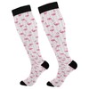 Pink and White Stripes Compression Socks for Men and Women