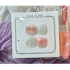 Big toenail pediart blush flower ribbon handmade nail tips -