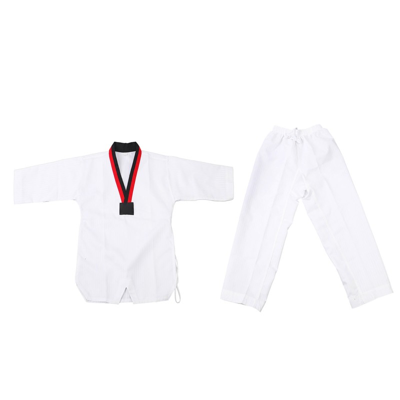 Taekwondo Uniform Striped Model Polyester Cotton with Belt Martial Arts