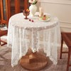 Huierxun White Lace Tablecloth 55 x 55 Inch Vintage Beige