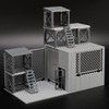 Military Scene Building Set - WW2 Military Prison, Includes Closed