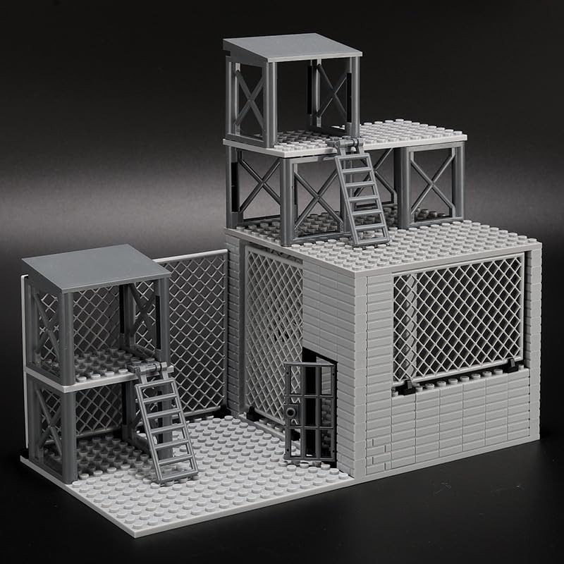 Military Scene Building Set - WW2 Military Prison, Includes Closed