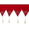 Yuletide Greeting Merry Christmas Embroidered Cotton Velvet Mantel Runner -
