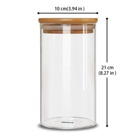 IDEALUX Glass Storage Jar,Coffee Bean & Kitchen Food Container (48.00, Round, 2, 2PACK 48 OZ)