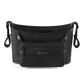 Momcozy Universal Stroller Organizer | Minimalist Caddy with 2 Insulated Bottle Holder | Silicone Anti-Slip Straps | Detachable Mini Pouch | Durable Dense-Weave, Fits for UPPAbaby/Doona & More