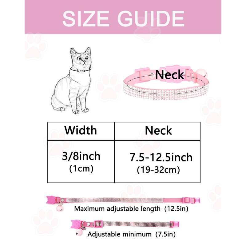Solmoony Breakaway Cat Collars with Bell,Adjustable Safe Kitten Collar,Cat Collars