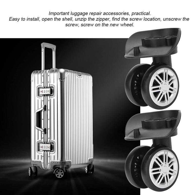 Luggage Wheels, 1Pair Swivel Suitcase Caster Wheels Outdoor Mute Double