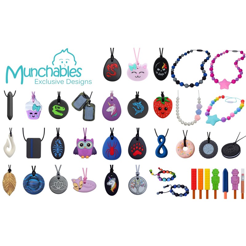 Munchables Cat Chew Necklace – Chewy Sensory Jewelry (Purple)