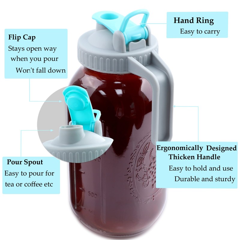 GMSWEET Mason Jar Cold Brew Coffee Maker 32 OZ Wide