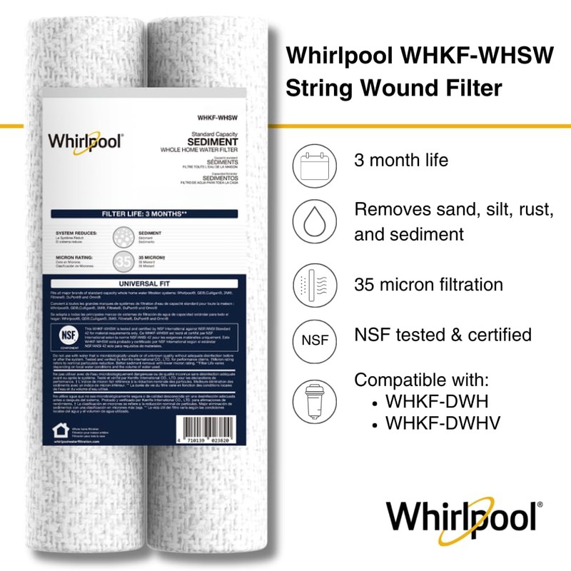 Whirlpool 35-Micron 10" x 2.5" String Wound Whole House Water