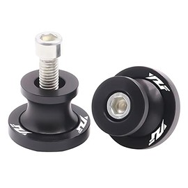 Motorcycle Swing Arm Sliders Spools 2pcs 6MM CNC Swing Arm Stand Screw for Yamaha YZF R1 R3 R6 R6S R25 R15 R125 600R (Black)