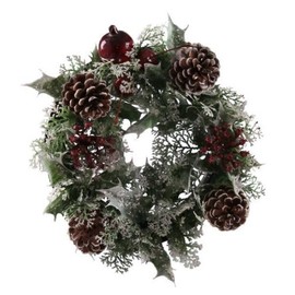 Artificial Christmas Wreath for indoors and outdoors (Variegated with Fruits and Berries, 10" (25cm))