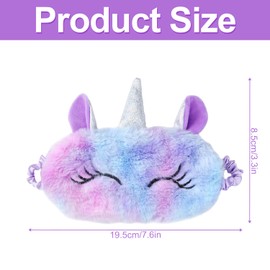 Rumyve Unicorn Sleeping Eye Mask, Cute 3D Animal Eye Mask, Soft Plush with Silk Cartoon Sleeping Eye Mask, Girls Adult Kids Travel Eye Mask (Purple)