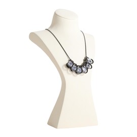 Organizador de aretes y collares beige con estante, Estante de joyas de terciopelo porta-collares, Busto de maniquí para collares, Estantes de exposic