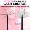 Miuffue Flexible Large Square Lash Mirror, 260°Rotation Folding Portable Eye