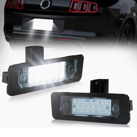 D-Lumina LED License Plate Light Tag Lamp Assembly for Fo-rd Flex Focus Fusion Taurus Mustang Lincoln Mercury, Powered by 18-SMD 6000K White Tag Lights, Pack of 2