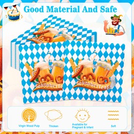 HOWAF 60pcs Oktoberfest Napkins, Blue White Plaids Oktoberfest Paper Napkin Bulk Octoberfest Disposable Napkins for Bavarian Beer Festival Table Decorations German Beer Festival Party Supplies
