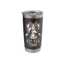 Kit-Tea Brew Tea Drink Cat Owner Barista Kitten Coffee Stainless Steel Insulated Tumbler