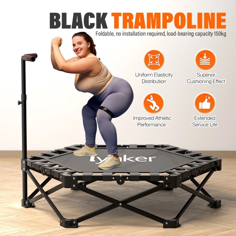lynker 40" Silent Foldable Mini Trampoline - Low Impact Cardio
