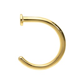 PIERCINGLINE 750 Gold Nose Piercing | 18 Carat | Open Ring | Piercing Nose Stud | Choice of Colours and Sizes, Yellow Gold