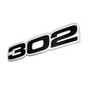 VMS RACING 302 Black on Silver Highly Polished Aluminum Emblem