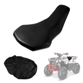 Kistrba Seat Cover Compatible with 2013-2020 Polaris Scrambler 850 1000, Heavy Duty Leather ATV Seat Cover Replacement, Black