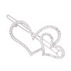 DOITOOL 3pcs Rhinestone Double Hearts Hair Clip for Women and