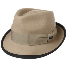 Lipodo Classic Wool Trilby Felt Hat Women/Men – Wool Hat Made in Italy – Hat Made of Wool Felt – Trilby Hat Summer/Winter – Fedora, beige