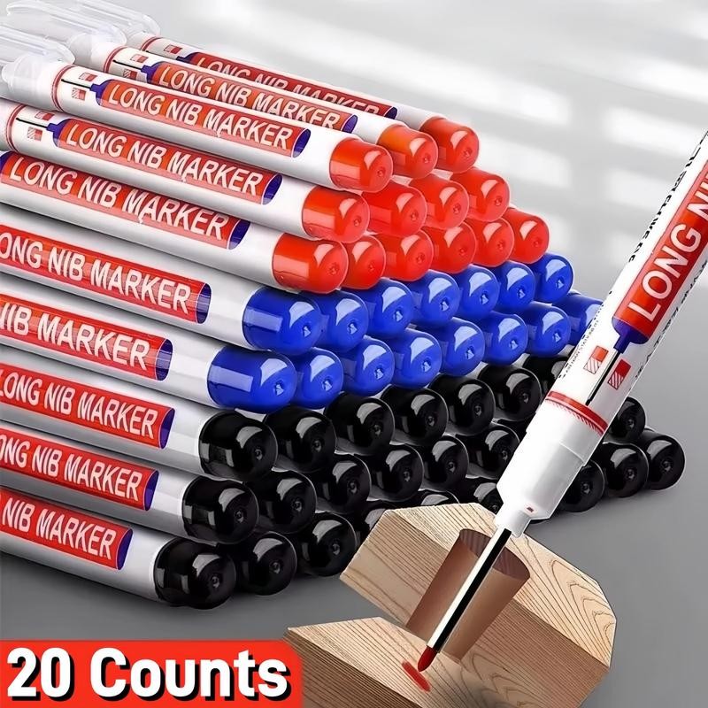Long Marker Pen, 20pcs/set Waterproof Marker Pen, Multipurpose Deep Hole