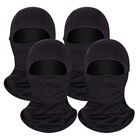 Valleycomfy 4PCS Balcalava Face Mask Men Women Summer UV Protection Hood Wind-Resistant Ski Sun Hood Tactical Masks (Black)